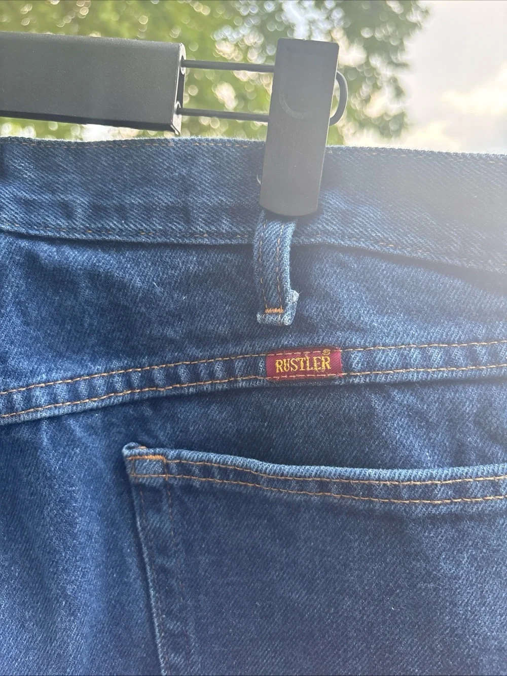 Rustler Men's Dark Blue Denim Jeans 38x34